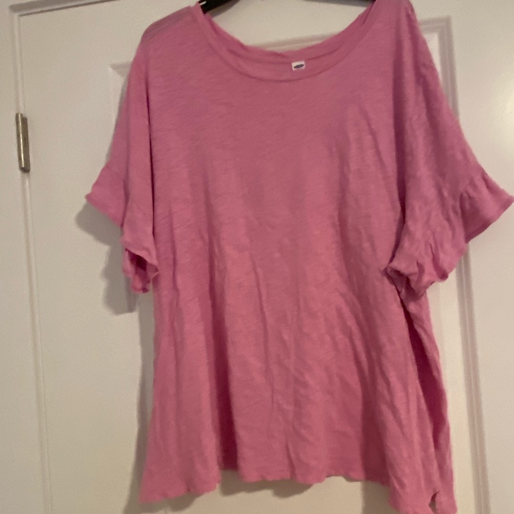 XXL Pink ruffled sleeve light weight old navy top